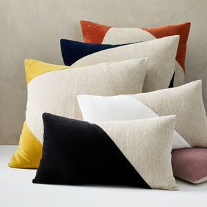 2 West Elm Cotton Linen Pillow Covers